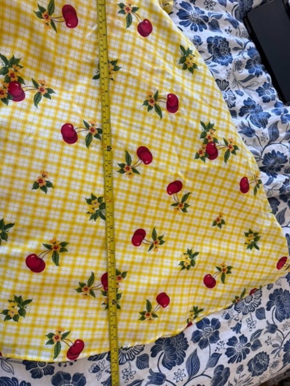 Stop Staring! yellow gingham & cherry pattern dress, size S, retro rockabilly - Picture 7 of 8